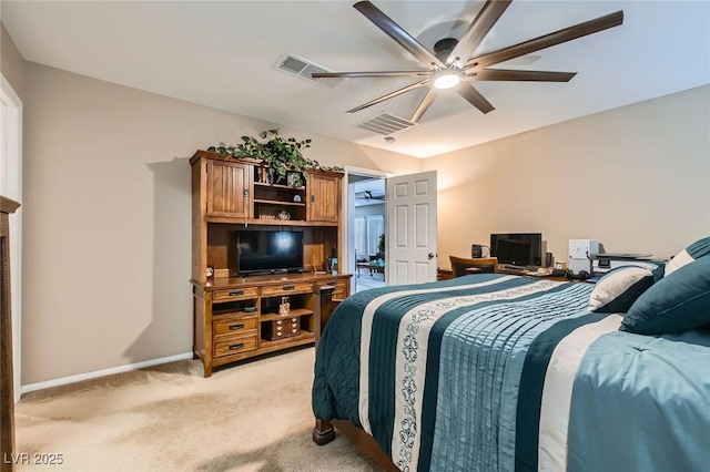 7224 Piute Mesa St, North Las Vegas, NV 89084 - bedroom with light colored carpet and ceiling fan
