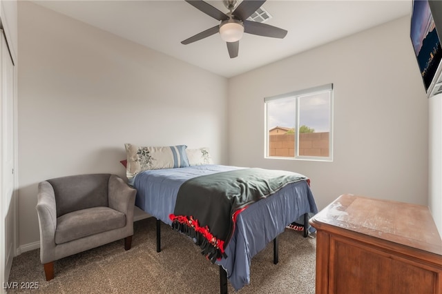 7910 Shimmery St, North Las Vegas, NV 89084 - bedroom with carpet and a ceiling fan