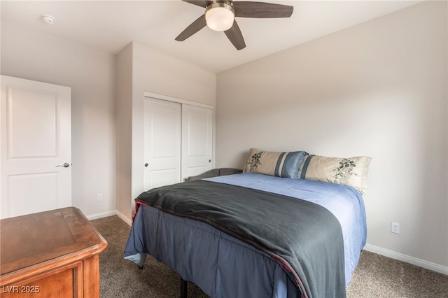 7910 Shimmery St, North Las Vegas, NV 89084 - carpeted bedroom featuring a closet and ceiling fan