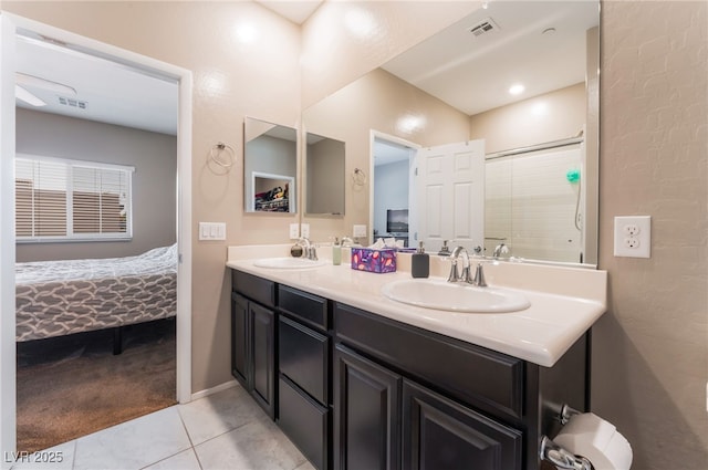 2861 Sunflower Days Ave Unit 1144, North Las Vegas, NV 89031 - full bathroom with connected bathroom, double vanity, and tile patterned floors