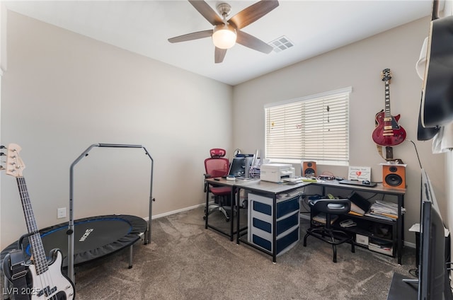 2861 Sunflower Days Ave Unit 1144, North Las Vegas, NV 89031 - office area with ceiling fan and carpet