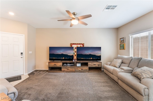 2861 Sunflower Days Ave Unit 1144, North Las Vegas, NV 89031 - living room with a ceiling fan and carpet