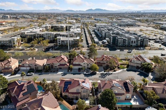 2637 Ohio Ct, Las Vegas, NV 89128 - aerial perspective of suburban area with a mountainous background