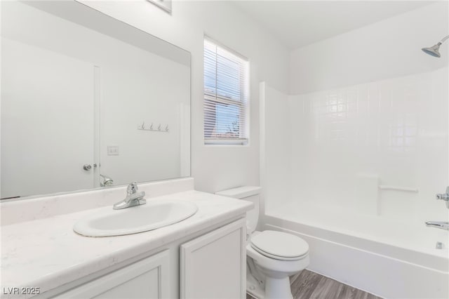 2149 Clancy St, Las Vegas, NV 89156 - full bathroom featuring vanity, shower / bathtub combination, and wood finished floors
