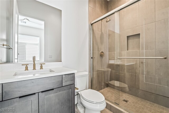 10919 Vista Altura Ave, Las Vegas, NV 89135 - bathroom with vanity and a stall shower