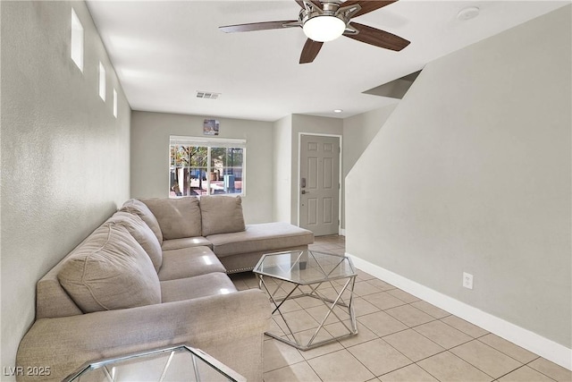 5200 Paradise Skies Ave, Las Vegas, NV 89156 - living area with ceiling fan and light tile patterned flooring