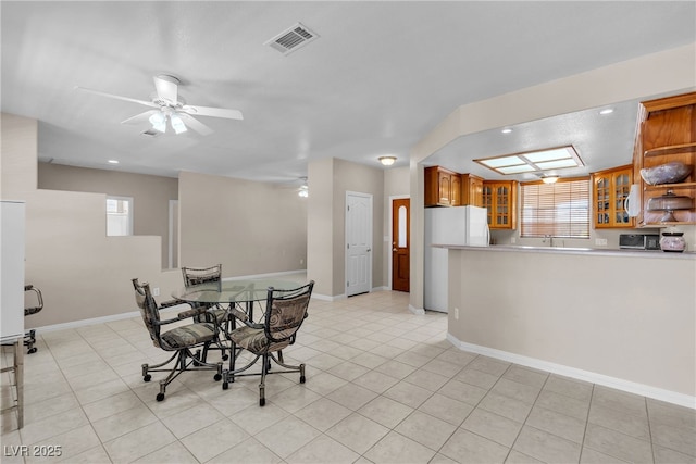 825 W Ryan Ave, Overton, NV 89040 - dining room with a ceiling fan, light tile patterned floors, and recessed lighting