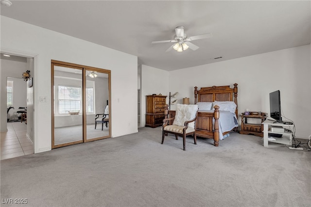 825 W Ryan Ave, Overton, NV 89040 - carpeted bedroom featuring a ceiling fan