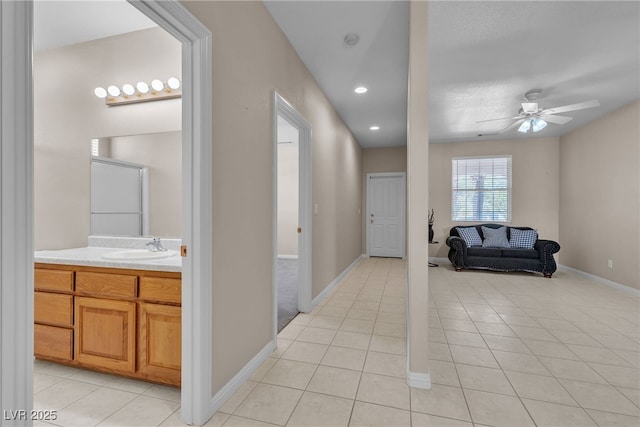 825 W Ryan Ave, Overton, NV 89040 - hall with light tile patterned floors and recessed lighting