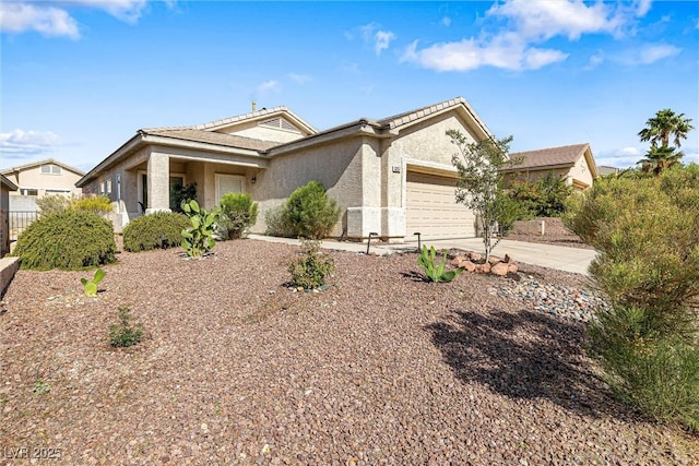 3257 Rushing Waters Pl, Las Vegas, NV 89135 - single story home with an attached garage, concrete driveway, and stucco siding