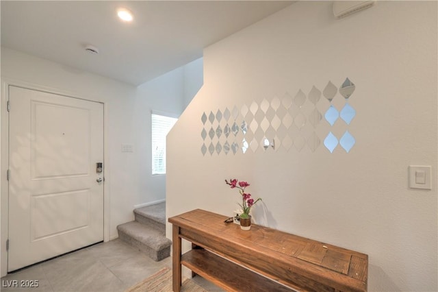 1120 Tektite Ave, Henderson, NV 89011 - entrance foyer with stairs and light tile patterned flooring