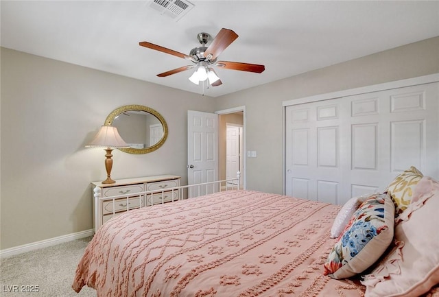 2073 Sapphire Valley Ave, Henderson, NV 89074 - bedroom with carpet floors, a closet, and ceiling fan