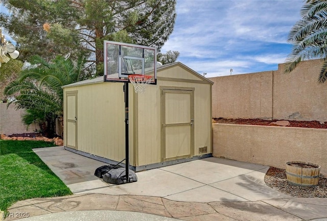 2073 Sapphire Valley Ave, Henderson, NV 89074 - view of sport court with a shed