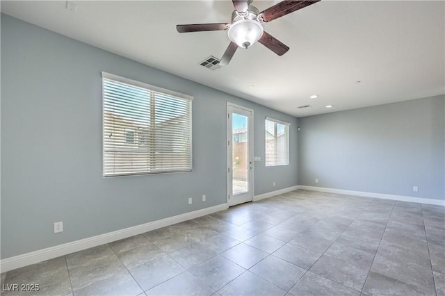 2300 Sky Island Dr, Henderson, NV 89002 - empty room featuring a ceiling fan, tile patterned flooring, and recessed lighting