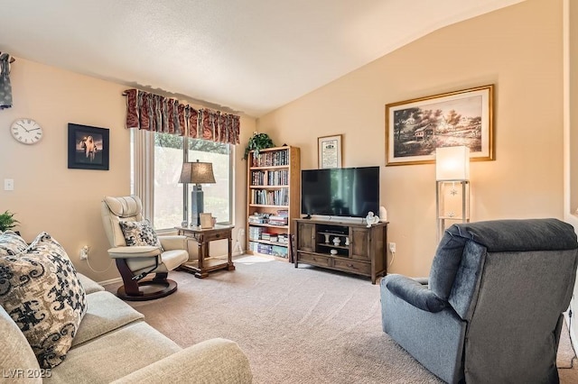 2085 Joy View Ln, Henderson, NV 89012 - living area with carpet flooring and vaulted ceiling