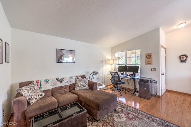 520 Arrowhead Trl Unit 522, Henderson, NV 89015 - living room with vaulted ceiling, hardwood / wood-style floors, and an office area