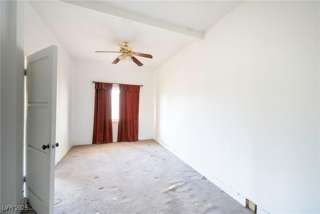 1213 New Mexico St, Boulder City, NV 89005 - spare room featuring light colored carpet, ceiling fan, and beamed ceiling