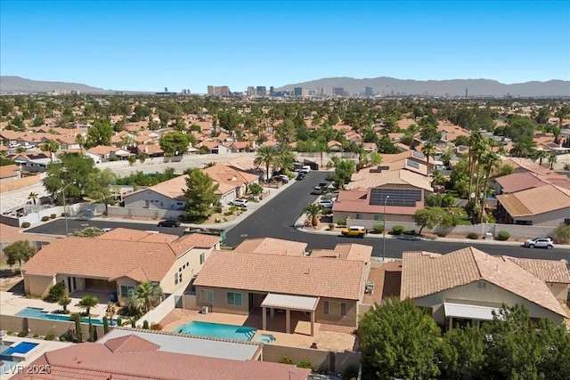 745 Diamond Bend Ave, Las Vegas, NV 89123 - aerial view of residential area with a mountain backdrop and a pool