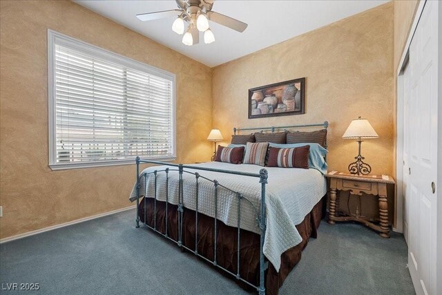 745 Diamond Bend Ave, Las Vegas, NV 89123 - carpeted bedroom featuring a closet and ceiling fan