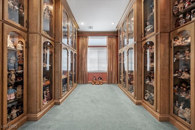 745 Diamond Bend Ave, Las Vegas, NV 89123 - corridor featuring light colored carpet and crown molding