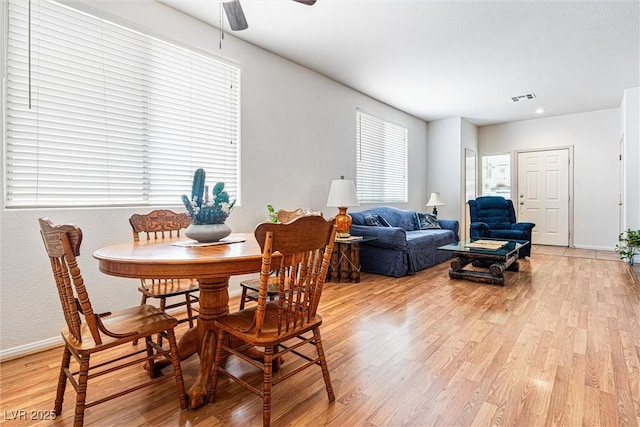 8853 Kingswood Dr, Las Vegas, NV 89147 - dining room featuring light wood-style floors and a ceiling fan