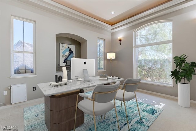 5193 N Miller Ln, Las Vegas, NV 89149 - office area with healthy amount of natural light and arched walkways