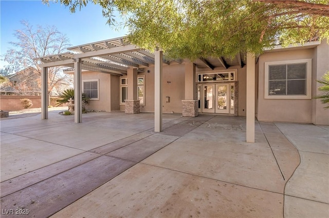 5193 N Miller Ln, Las Vegas, NV 89149 - view of patio with a pergola and french doors