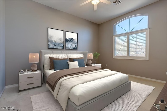 5193 N Miller Ln, Las Vegas, NV 89149 - bedroom with light carpet and a ceiling fan