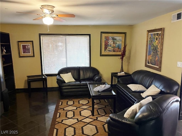 3167 El Cedro Cir, Las Vegas, NV 89121 - living area with ceiling fan and baseboards