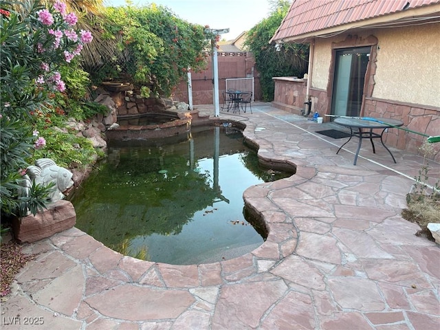 3167 El Cedro Cir, Las Vegas, NV 89121 - view of pool featuring a fenced backyard, a patio area, and a pool with connected hot tub