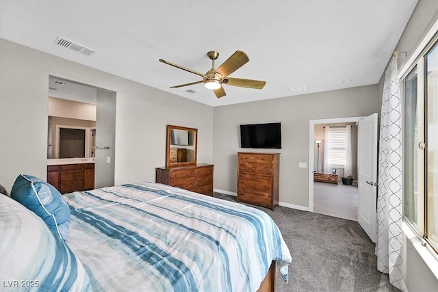 2383 Elmont Ave, North Las Vegas, NV 89086 - carpeted bedroom featuring baseboards and ceiling fan