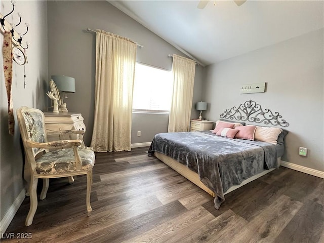 6292 Yucca Valley Ct, Las Vegas, NV 89142 - bedroom featuring vaulted ceiling, wood finished floors, and ceiling fan