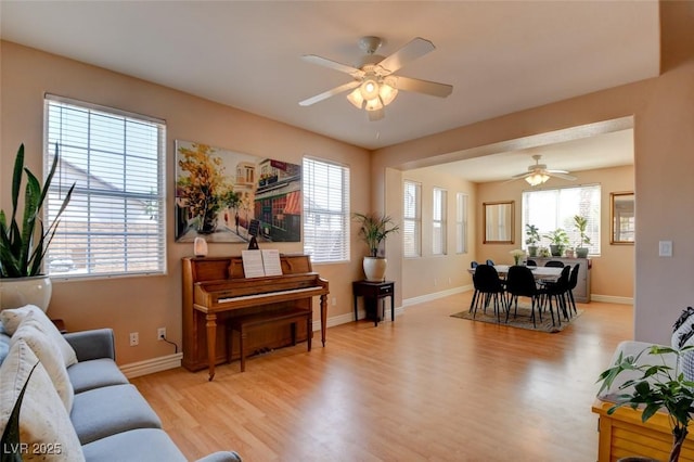 98 Milicity Rd, Henderson, NV 89012 - living room featuring a ceiling fan and wood finished floors