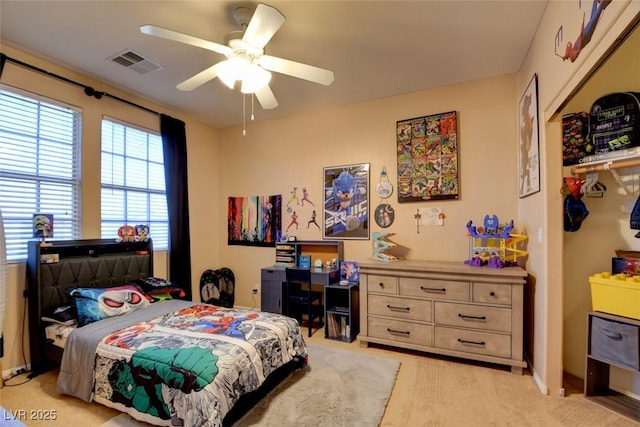 98 Milicity Rd, Henderson, NV 89012 - bedroom with ceiling fan and light carpet