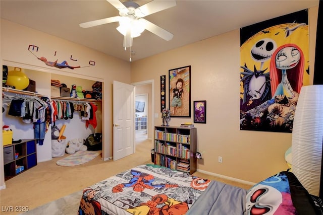 98 Milicity Rd, Henderson, NV 89012 - carpeted bedroom featuring ceiling fan and a closet