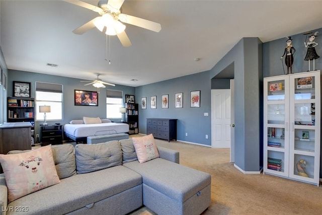 98 Milicity Rd, Henderson, NV 89012 - living room featuring light colored carpet and ceiling fan