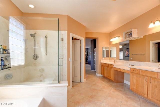 98 Milicity Rd, Henderson, NV 89012 - bathroom with a bath, double vanity, and healthy amount of natural light