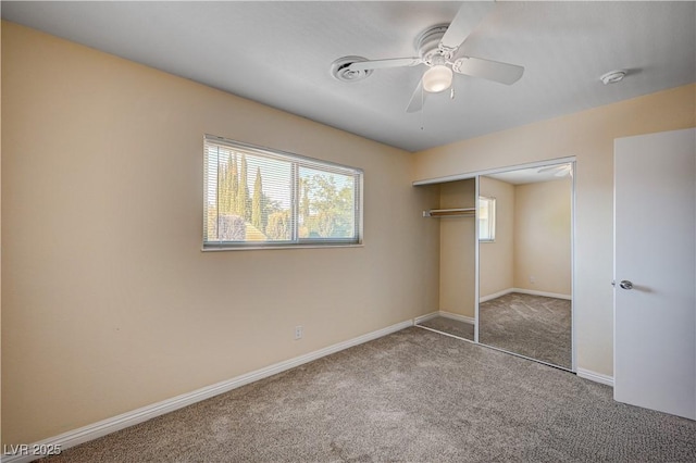 902 Dianne Dr, Boulder City, NV 89005 - unfurnished bedroom featuring carpet, a closet, and a ceiling fan