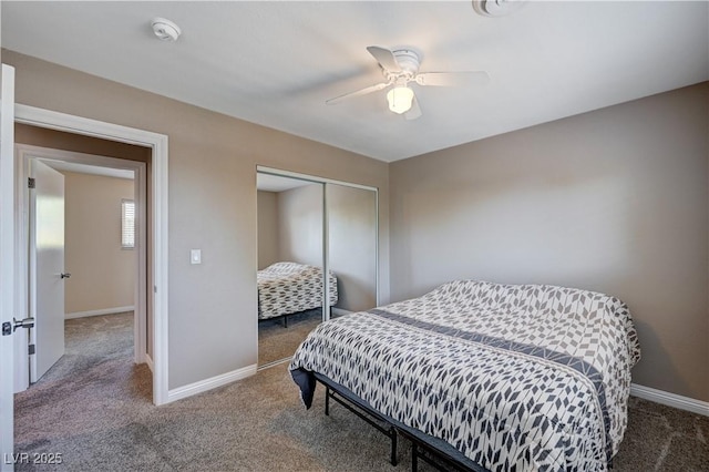 902 Dianne Dr, Boulder City, NV 89005 - bedroom featuring carpet, a closet, and ceiling fan