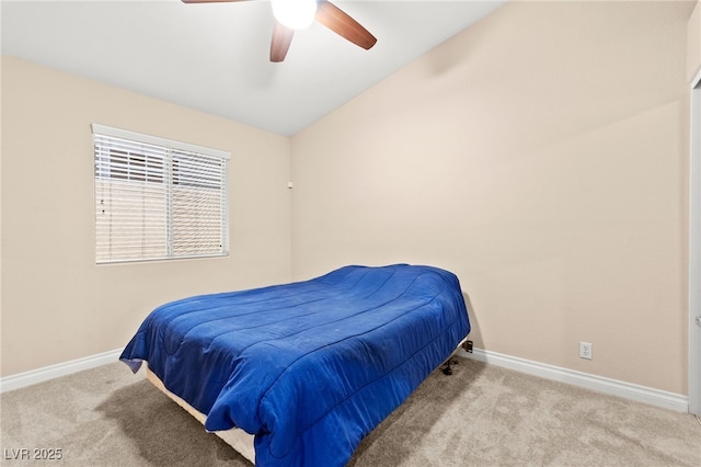 9733 Northern Dancer Dr, Las Vegas, NV 89117 - carpeted bedroom with vaulted ceiling and a ceiling fan