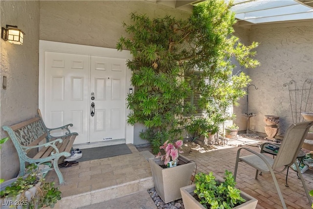 3361 Iberia St, Las Vegas, NV 89146 - property entrance with stucco siding