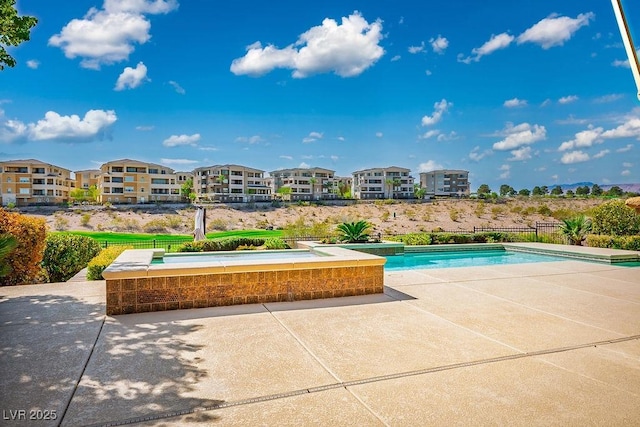 9233 Canyon Mesa Dr, Las Vegas, NV 89144 - outdoor pool featuring a patio and a hot tub