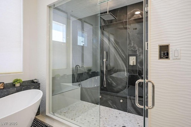 9233 Canyon Mesa Dr, Las Vegas, NV 89144 - full bath featuring a freestanding tub and a stall shower