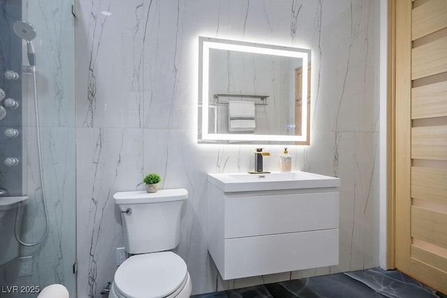 9233 Canyon Mesa Dr, Las Vegas, NV 89144 - full bathroom with vanity and tile walls