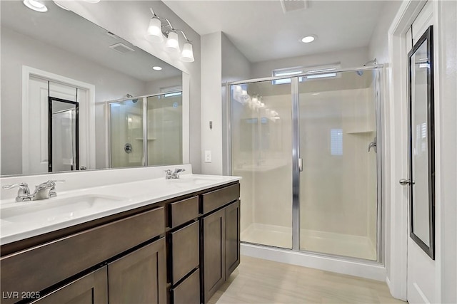 1113 Fragrant Cactus Ct, North Las Vegas, NV 89031 - full bath with a shower stall and double vanity