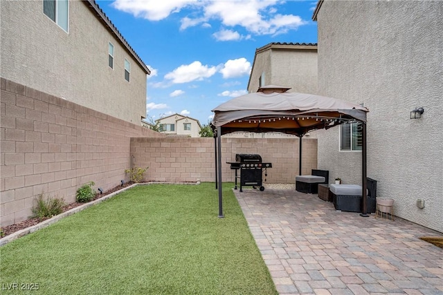 1113 Fragrant Cactus Ct, North Las Vegas, NV 89031 - fenced backyard featuring a gazebo and a patio area