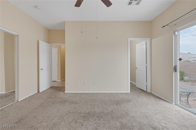 4713 Guma Way N, Las Vegas, NV 89031 - unfurnished bedroom featuring access to outside, carpet floors, and a ceiling fan