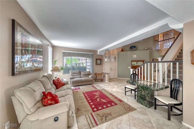 8914 Termoli St, Las Vegas, NV 89123 - tiled living room with stairs