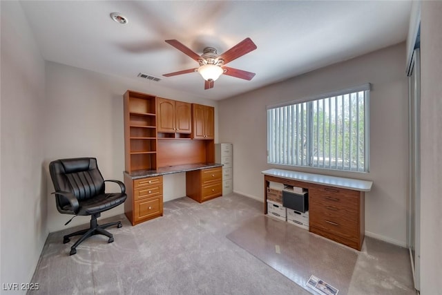 8914 Termoli St, Las Vegas, NV 89123 - unfurnished office featuring a ceiling fan and light carpet