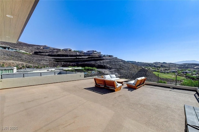 527 Serenity Point Dr, Henderson, NV 89012 - view of patio with a mountain view and an outdoor living space